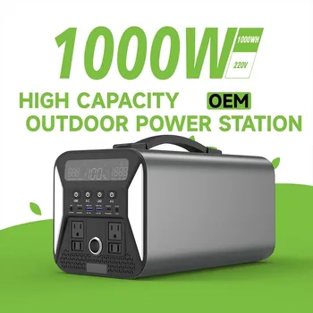 Acampando Portátil de Energia Solar Zação da Bateria Lifepo4 1000w 110V/220V Saída de CA de Grande Capacidade para o Exterior Móvel do Banco do Poder de UPS