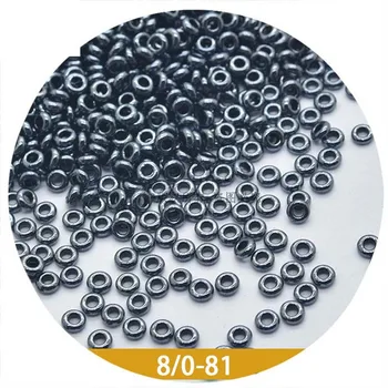 Japão Importou TOHO Missangas Materiais DIY 8/0 Contas Redondas de 3mm Cor Sólida de Metal Solta Esferas de Encantos para Fazer Jóias