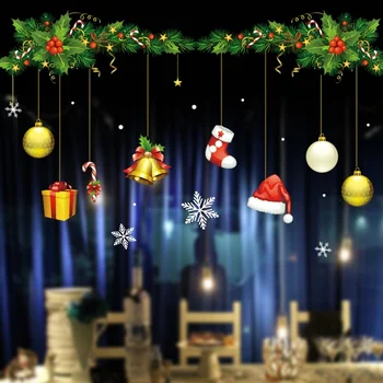 Natal Cor Eletrostática Viúva Adesivos Janela De Decoração Adesivos De Parede Decoração De Natal De Suprimentos