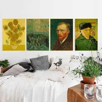 Mais Completo Famosa Pintura A Óleo Coleção De Cartazes De Van Gogh Obras Retro Papel Kraft Casa De Café De Decoração De Impressão Estética De Arte De Parede