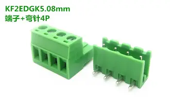 Frete grátis 10 conjuntos de ht5.08 4pin Terminal de encaixe tipo de 300V 10A 5.08 mm passo conector de parafuso do pwb bloco terminal