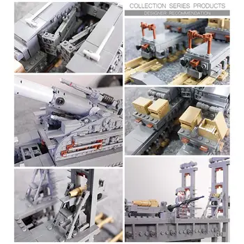 KAZI 10005 alemão Gustav Pesado Dora Blocos de Construção Militar Ferroviária de Arma de Modelo de Tanque de Tijolos de Brinquedo Presentes Para Children3846Pcs