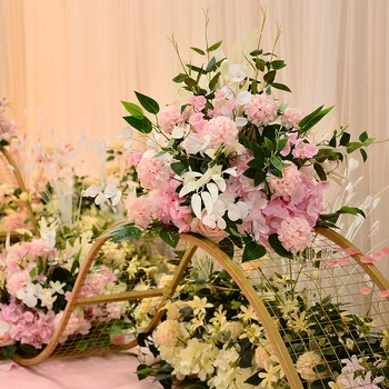 Personalizar 40cm artificial rose tabela do casamento decoração de flores bola centros de mesa pano de fundo da decoração de festa de mesa floral estrada de levar flor